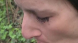 Amazing blowjob in the Woods by sexy English milf!