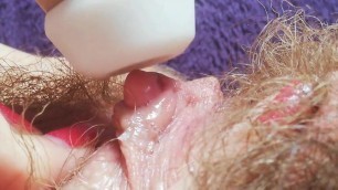 milf hairy pussy intense big clit stimulation