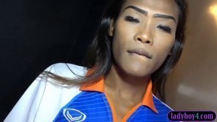 Hard abs and dark skinned asian ladyboy bj and anal