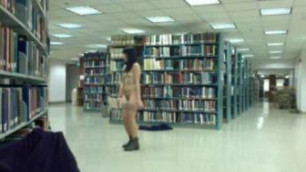 Asian girl getting naked on webcam in public library pt. 2
