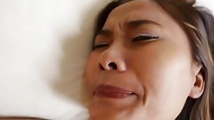 Asian MILF caught in rain comes inside strangers hotel room and takes his cum inside her as thanks