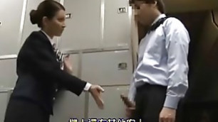 Beautiful Asian stewardess dissuade guy from masturbating on the plane - ReMilf.com