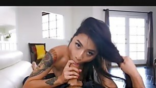 Cute asian pov stroking and sucking