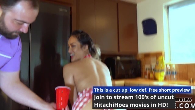 Asian Housewife Channy Crossfire Masturbates With Hitachi Magic Wand While Waiting For The Oven To Ding At HitachiHoesCom