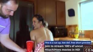 Asian Housewife Channy Crossfire Masturbates With Hitachi Magic Wand While Waiting For The Oven To Ding At HitachiHoesCom